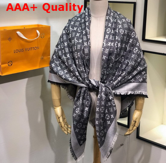 Louis Vuitton Monogram Denim Shawl in Black M71378 Replica