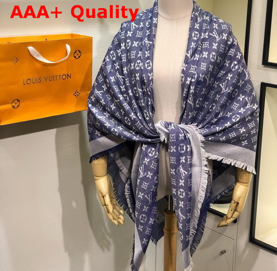 Louis Vuitton Monogram Denim Shawl in Blue M71376 Replica