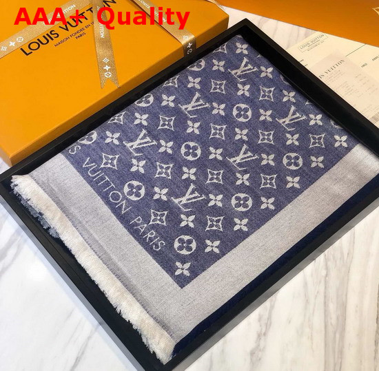 Louis Vuitton Monogram Denim Shawl in Blue M71376 Replica