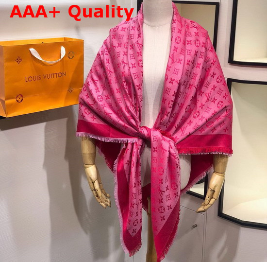 Louis Vuitton Monogram Denim Shawl in Pink Replica