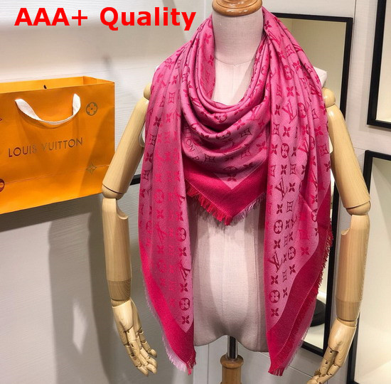 Louis Vuitton Monogram Denim Shawl in Pink Replica