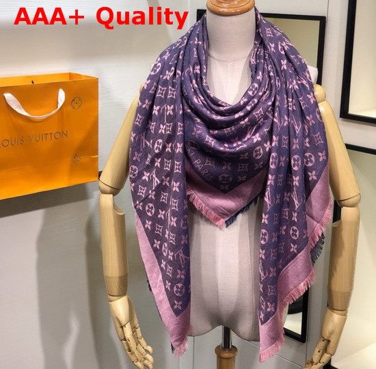 Louis Vuitton Monogram Denim Shawl in Purple Replica