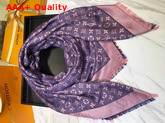 Louis Vuitton Monogram Denim Shawl in Purple Replica