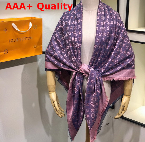 Louis Vuitton Monogram Denim Shawl in Purple Replica