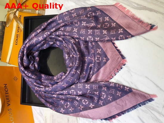Louis Vuitton Monogram Denim Shawl in Purple Replica