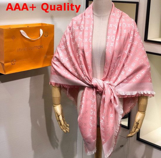 Louis Vuitton Monogram Denim Shawl in Rose Petale M76065 Replica