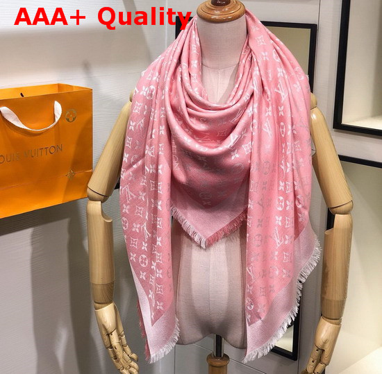 Louis Vuitton Monogram Denim Shawl in Rose Petale M76065 Replica