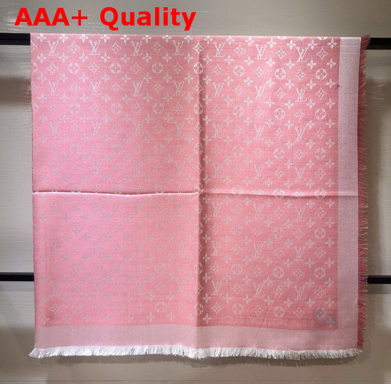 Louis Vuitton Monogram Denim Shawl in Rose Petale M76065 Replica