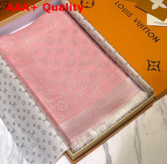 Louis Vuitton Monogram Denim Shawl in Rose Petale M76065 Replica