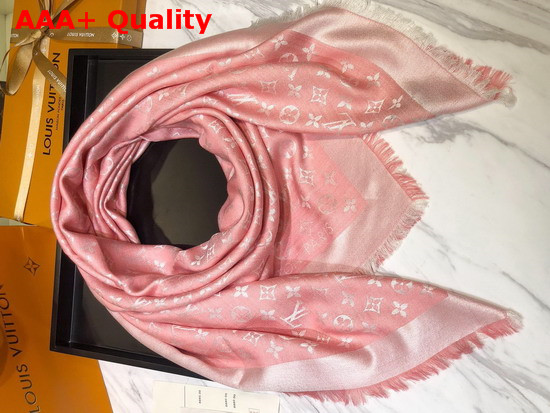 Louis Vuitton Monogram Denim Shawl in Rose Petale M76065 Replica