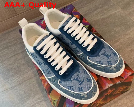 Louis Vuitton Monogram Denim Sneaker in Blue Replica