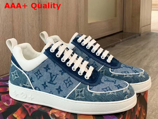 Louis Vuitton Monogram Denim Sneaker in Blue Replica