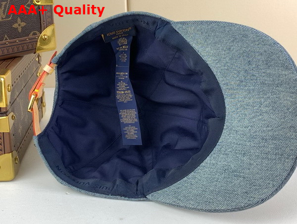 Louis Vuitton Monogram Washed Denim Cap in Blue Denim M7156L Replica