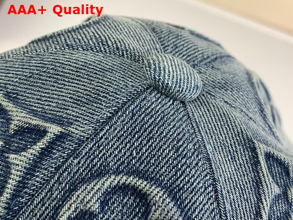 Louis Vuitton Monogram Washed Denim Cap in Blue Denim M7156L Replica