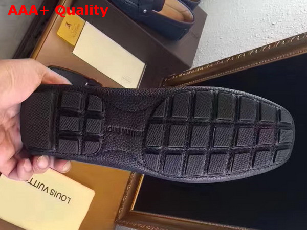 Louis Vuitton Monte Carlo Car Shoes in Black Grained Calf Leather 812650 Replica