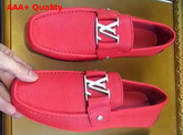 Louis Vuitton Monte Carlo Car Shoes in Red Grained Calf Leather 812650 Replica