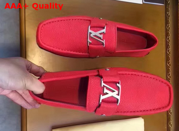 Louis Vuitton Monte Carlo Car Shoes in Red Grained Calf Leather 812650 Replica