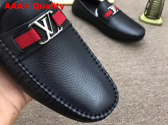 Louis Vuitton Monte Carlo Loafer Black Grained Calf Leather Replica