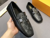 Louis Vuitton Monte Carlo Moccasin Black Calf Leather and Monogram Eclipse Canvas Replica