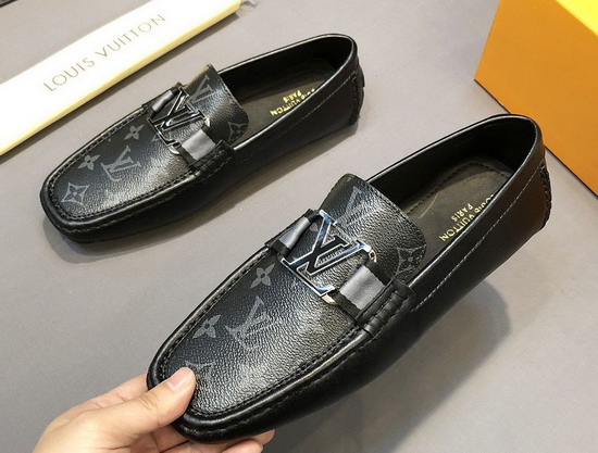 Louis Vuitton Monte Carlo Moccasin Black Calf Leather and Monogram Eclipse Canvas Replica