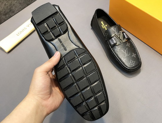Louis Vuitton Monte Carlo Moccasin Black Calf Leather and Monogram Eclipse Canvas Replica