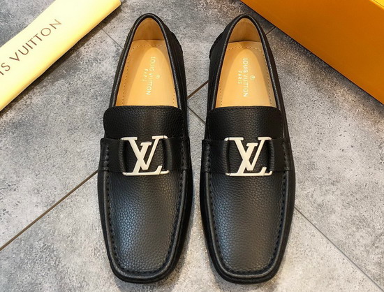 Louis Vuitton Monte Carlo Moccasin Black Grained Calf Leather Replica