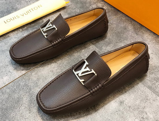 Louis Vuitton Monte Carlo Moccasin Brown Grained Calf Leather Replica