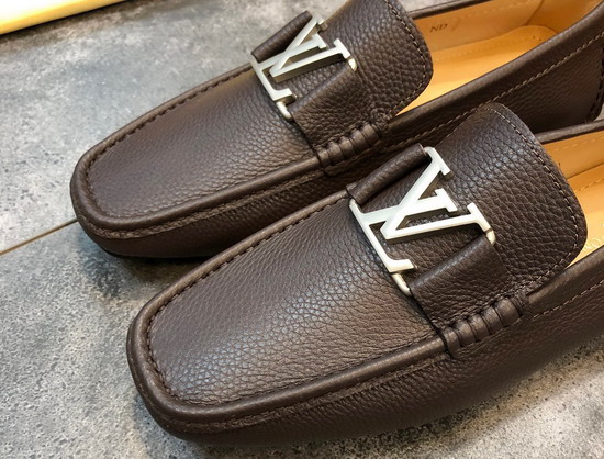 Louis Vuitton Monte Carlo Moccasin Brown Grained Calf Leather Replica