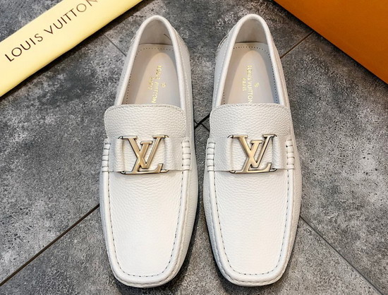 Louis Vuitton Monte Carlo Moccasin White Grained Calf Leather Replica