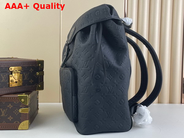 Louis Vuitton Montsouris Backpack in Black Taurillon Monogram Leather Embossed with the Monogram Motif M23127 Replica