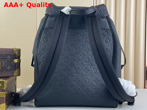 Louis Vuitton Montsouris Backpack in Black Taurillon Monogram Leather Embossed with the Monogram Motif M23127 Replica