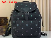 Louis Vuitton Montsouris Backpack in Gradient Blue LV Blason Denim M14135 Replica