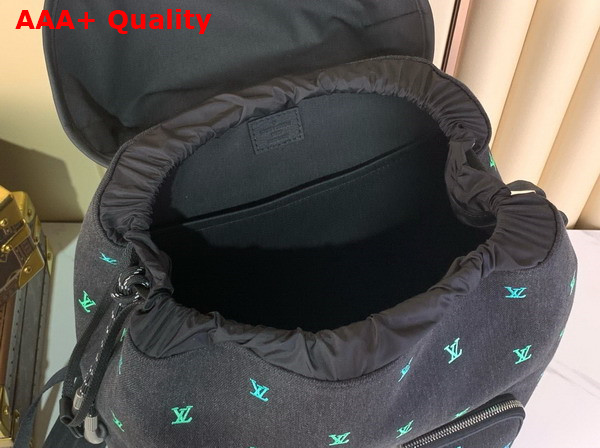 Louis Vuitton Montsouris Backpack in Gradient Blue LV Blason Denim M14135 Replica