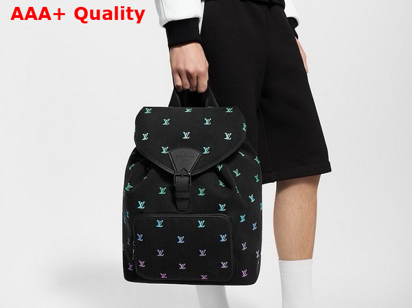 Louis Vuitton Montsouris Backpack in Gradient Blue LV Blason Denim M14135 Replica