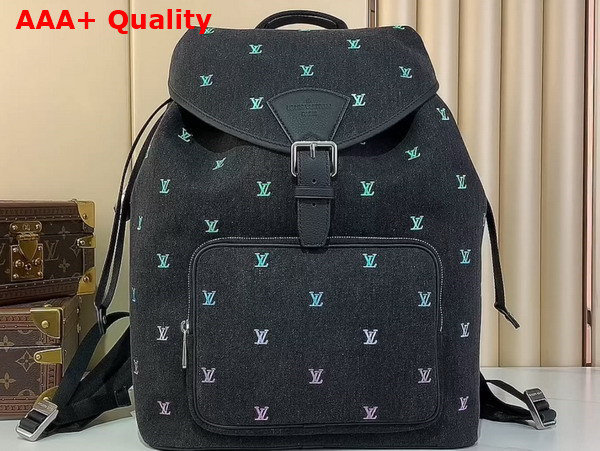 Louis Vuitton Montsouris Backpack in Gradient Blue LV Blason Denim M14135 Replica
