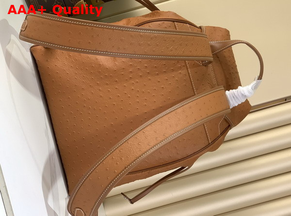 Louis Vuitton Montsouris Cargo Backpack in Caramel Ostrich Leather Replica