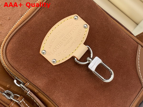 Louis Vuitton Montsouris Cargo Backpack in Caramel Ostrich Leather Replica