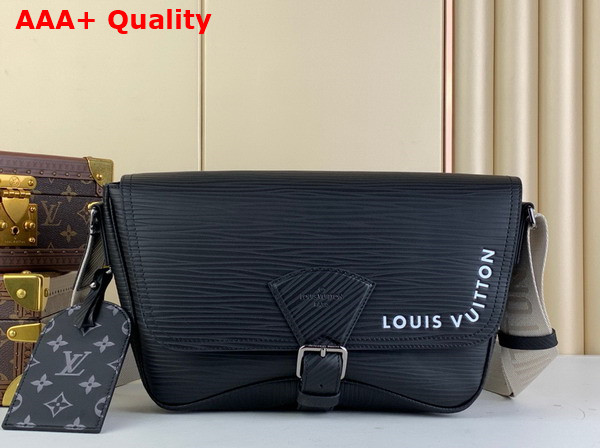 Louis Vuitton Montsouris Messenger Bag in Black Calfskin Embossed with the Houses Epi Motif Replica