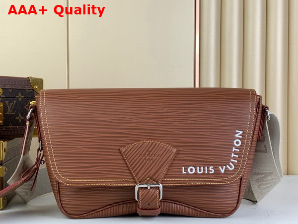 Louis Vuitton Montsouris Messenger Bag in Cognac Calfskin Embossed with the Houses Epi Motif M23097 Replica