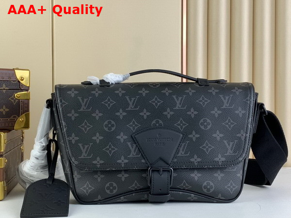 Louis Vuitton Montsouris Messenger Bag in Monogram Eclipse Coated Canvas Replica