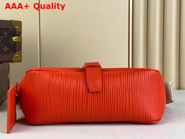 Louis Vuitton Montsouris Messenger Bag in Orange Calfskin Embossed with the Houses Epi Motif Replica