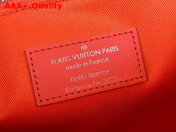 Louis Vuitton Montsouris Messenger Bag in Orange Calfskin Embossed with the Houses Epi Motif Replica