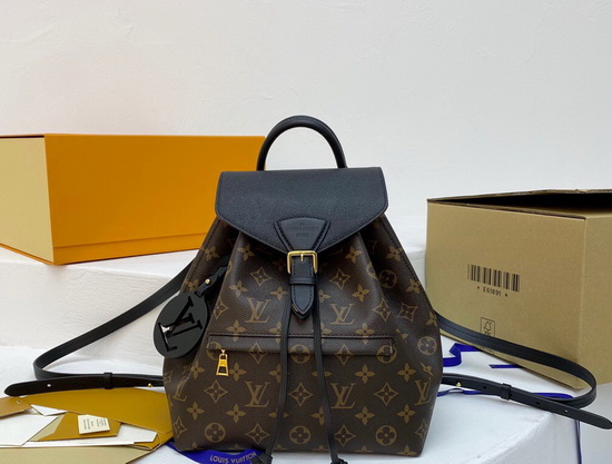 Louis Vuitton Montsouris PM Backpack in Monogram Canvas and Black Cowhide Leather M45515 Replica