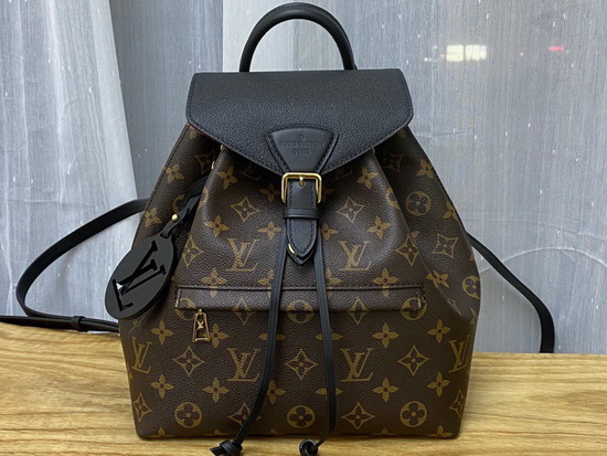 Louis Vuitton Montsouris PM Backpack in Monogram Canvas and Black Cowhide Leather M45515 Replica