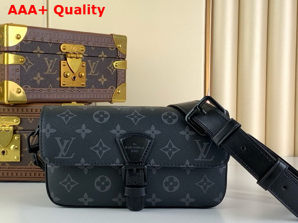 Louis Vuitton Montsouris Wearable Wallet in Monogram Eclipse Canvas M83567 Replica