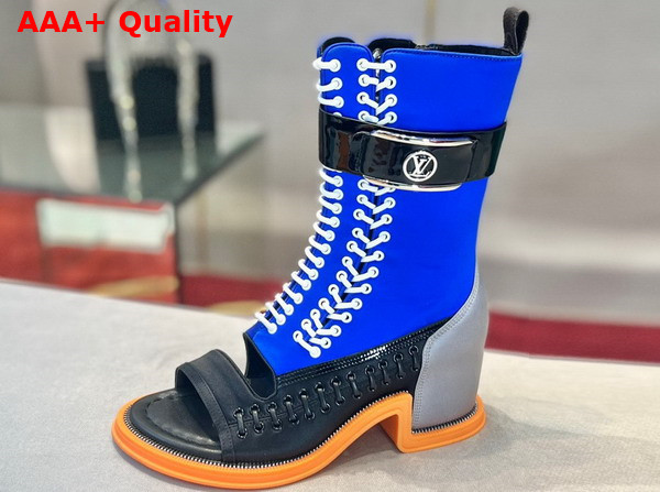 Louis Vuitton Moonlight Half Boot Bleu Roi Blue Satin 1AA0N5 Replica