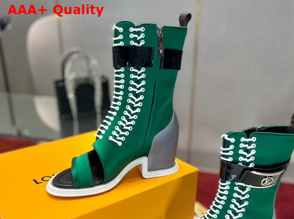 Louis Vuitton Moonlight Half Boot Green Satin 1AA0LH Replica