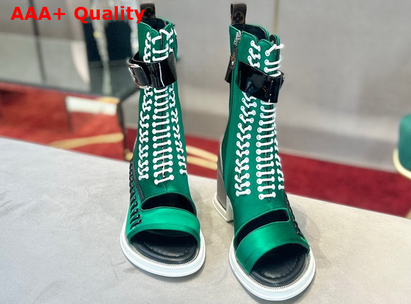 Louis Vuitton Moonlight Half Boot Green Satin 1AA0LH Replica