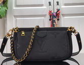Louis Vuitton Multi Pochette Accessoires Black Monogram Empreinte Leather M80399 Replica