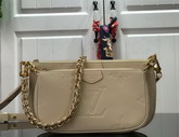Louis Vuitton Multi Pochette Accessoires Creme Monogram Empreinte Leather M80447 Replica